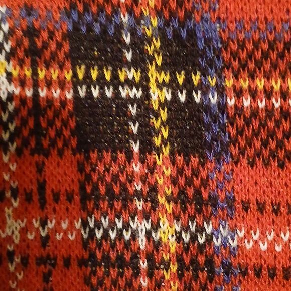 J. Crew Red and Black Tartan Crew Neck Sweater - Picture 8 of 10